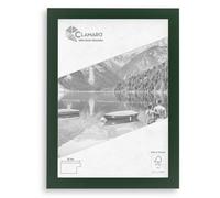 CLAMARO 'Collage' Picture Frame 18 x 25 cm Handmade Made to Measure Dark Green Modern Square MDF Wooden Picture Frame Including Acrylic Glass, Back Panel and Hanger (Landscape and Portrait)