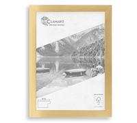 CLAMARO 'Collage' Picture Frame 20 x 28 cm, Handmade Made to Measure, Gold Glossy, Modern Square MDF Wooden Picture Frame with Acrylic Glass, Back Panel and Hanger (Landscape and Portrait)