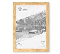 CLAMARO 'COLLAGE' Picture Frame 40 x 120 cm Handmade Made to Measure Natural Oak Modern Square MDF Wooden Picture Frame Including Acrylic Glass, Back Panel and Hanger Landscape and Portrait Format