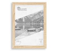 Clamaro 'COLLAGE' picture frame 55x75 handmade | Oak Sonoma | modern angular frame made from MDF wood with acrylic glass pane, back board and metal hanger (horizontal and vertical)