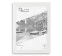 Clamaro 'COLLAGE' picture frame 60x110 handmade | White Matt | modern angular frame made from MDF wood with acrylic glass pane, back board and metal hanger (horizontal and vertical)