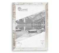 Clamaro 'COLLAGE' picture frame 60x120 handmade | White Vintage | modern angular frame made from MDF wood with acrylic glass pane, back board and metal hanger (horizontal and vertical)