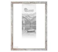 CLAMARO 'Collage' Picture Frame 84 x 121 cm, Handmade Made to Measure, Vintage White, Modern Square MDF Wooden Picture Frame with Acrylic Glass, Back Panel and Hanger (Landscape and Vertical)