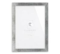 CLAMARO Collage Picture Frame, Brushed Silver, MDF, 40 x 47 cm | Foil Wrapped MDF Moulding, HDF Backing Board, Metal Sawtooth Hanger, Portrait and Landscape, Handmade in Germany