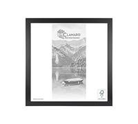 Clamaro 'COLLAGE' picture frame square 21x21 handmade | Black Matt | modern angular frame made from MDF wood with acrylic glass pane, back board and metal hanger (horizontal and vertical)