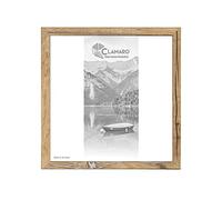 Clamaro 'COLLAGE' picture frame square 48x48 handmade | Oak Oldwood | modern angular frame made from MDF wood with acrylic glass pane, back board and metal hanger (horizontal and vertical)