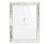 CLAMARO Collage Picture Frame, Vintage White, MDF, 64 x 42 cm | Foil Wrapped MDF Moulding, HDF Backing Board, Metal Sawtooth Hanger, Portrait and Landscape, Handmade in Germany
