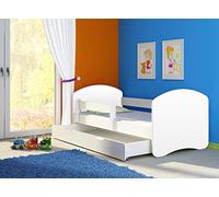 Clamaro Fantasia Basic 140x70, 160x80 or 180x80 Children's Bed Set Including Mattress, Slatted Frame and with or without Bed Box Drawer, Adjustable Drop Protection and Edge Protection Strips
