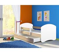 Clamaro Fantasia Basic 140x70, 160x80 or 180x80 Children's Bed Set Including Mattress, Slatted Frame and with or without Bed Box Drawer, Adjustable Drop Protection and Edge Protection Strips