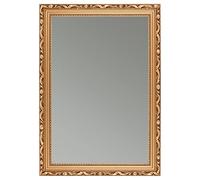 CLAMARO Karl Antique Baroque Wall Mirror, Wooden Frame, Bronze, 45 x 85 cm | Spruce Wood, Handmade in Germany, Real Glass Mirror, HDF Backing Board, Metal Hanger, Portrait and Landscape