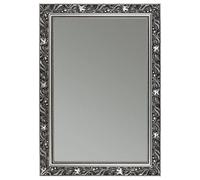 CLAMARO 'Ludwig' Antique Wall Mirror 60 x 110 cm with Frame | Black Grey Silver | Shabby Chic Vintage Baroque Mirror with Wooden Frame | Baroque Mirror Including Metal Hanger and Mounting Material