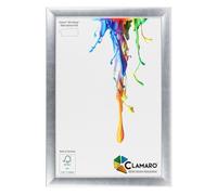 CLAMARO Neo Collage Picture Frame 20x25 cm, Silver, MDF Wood, For Photos | Acrylic Glazing Sheet, HDF Backing Board, Metal Sawtooth Hanger, For Landscape and Portrait Use, Certificates, Posters