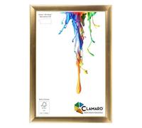 CLAMARO Neo Collage Picture Frame 23 x 30 cm Handmade Made to Measure Gold MDF Wood Design Wooden Picture Frame with Acrylic Glass and Metal Hanger (Landscape and Portrait)