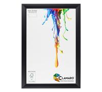 CLAMARO Neo Collage Picture Frame 26 x 38 cm Handmade Made to Measure Black Matt MDF Wood Design Wooden Picture Frame with Acrylic Glass and Metal Hanger (Landscape and Portrait)