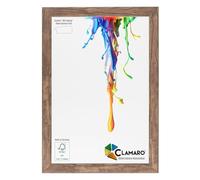 CLAMARO "Neo Collage" Picture Frame 60x85 Handmade to Measure | Dark Brown Oak | MDF Wood Design Wooden Picture Frame Incl. Acrylic Glass and Metal Hanger (Landscape & Portrait)