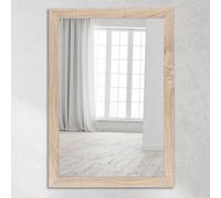 CLAMARO 'Neo Collage' Wall Mirror 70 x 120 cm Mirror with Frame Sonoma Oak Modern Full Length Mirror with 38 mm Wide Wooden Frame Includes Metal Hanger and Wall Mounting Material