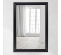 CLAMARO Neo Collage Wall Mirror 70 x 125 cm Mirror with Frame Matt Black Modern Full Length Mirror with 38 mm Wide Wooden Frame Includes Metal Hanger and Wall Mounting Material