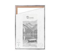 CLAMARO 'SFR35' Shadow Joint Frame for 90 x 120 cm Stretcher Frame | Silver | MDF Wood Picture Frame for Stretcher Frame Canvas with Hanger and Mounting Material