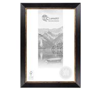 CLAMARO Sofia Antique Picture Frame 17 x 24 cm Solid Wood Dark Brown 50 mm Wide Shabby Chic Vintage Baroque Frame Wooden Frame with Acrylic Glass Back Panel Metal Hanger