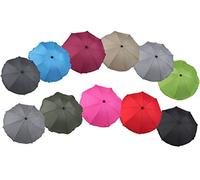CLAMARO Suncover Parasol for Pram and Pushchair, 360° Gooseneck, Pink | Protection from sun, rain and wind, Metal clamp with anti-slip rubber, for tubes up to Ø 3 cm, Quick release