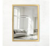 CLAMARO Vision MDF Framed Wall Mirror, Real Glass, Gold, 80 x 140 cm | Handmade in Germany, over 300 sizes to choose from, can be mounted portrait and landscape, metal wall bracket included