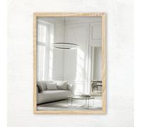 CLAMARO Vision MDF Framed Wall Mirror, Real Glass, Sonoma Oak, 85 x 110 cm