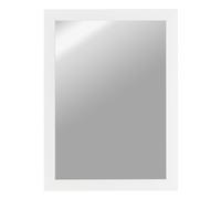 CLAMARO 'Vision' Wall Mirror 35 x 70 cm Matte White Modern Square Mirror with MDF Wooden Frame Includes Metal Hanger and Mounting Material (Landscape and Portrait Format)
