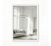 CLAMARO Vision Wall Mirror 70x130 cm White Matte with Frame, 300+ Sizes Selectable, Real Glass Mirror Installable in Portrait & Landscape Format - Handmade in Germany