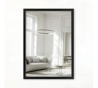 CLAMARO Vision Wall Mirror 70x80 cm Matt Black with Frame, 300+ Sizes Selectable, Real Glass Mirror Installable in Portrait & Landscape Format - Handmade in Germany