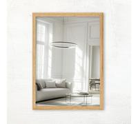 CLAMARO 'Vision' Wall Mirror 80 x 80 cm Custom-Made | Catania Oak | Modern Square Mirror with MDF Wooden Frame, Includes Metal Hanger and Mounting Material (Landscape and Portrait)