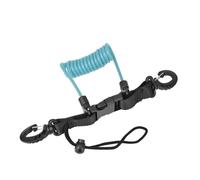 Clamp and Quick Buckle Diving Coil Strap Anti-Lost Spring Rope Strap Underwater Diving Strap with Diving Spring Clips