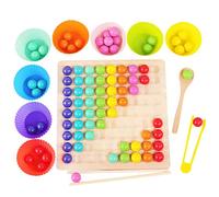 Clamp Beads Learning Color Sorting Game Toy Fine Motor Skill Training Mathematics Counting For Kids Wooden Go Games Set Dots Shutt