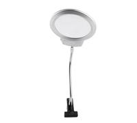 Clamp Magnifying Glass with 2X and 6X Dual Lens, LED Magnifier with Flexible Hose and 2 Bright LEDs, Clip On Magnifying Lamp for Reading Jewelry Repair Embroidery