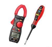 Clamp Meter Digital Multimeter 500A AC Current Tester with Non-Contact Voltage Detector Pen for Circuit Fault Finding 185mm(ST170 black Word)
