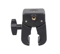 Clamp Mount Double 1/4 Female Thread for Action Cameras Smartphones Tablets on Round Tubes From 15mm to 50mm Diameter Motorcycle Camera Mount Video Gear Clip