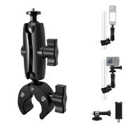 Clamp Mount with Double Socket Arm Compatible for Insta360 Action Camera