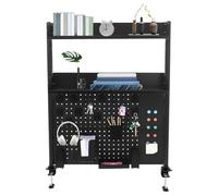 Clamp-on 2-Tier Desk Shelf, Desktop Bookshelf with Pegboard, Monitor Stand Storage Rack, Adjustable Shelves, Clamp Design, for Stotaging Books, Figurines, Computer Accessories