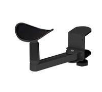 Clamp-On Adjustable Armrest - 360 Degree Rotating Desk Cradle, Ergonomic Elbow Support Cushion, Universal Left/Right Hand Extension, Top Performance Office Gear, Black Small Portable Workstation Tool