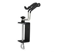 Clamp-on Airbrush Holder for 2 Brushes with Pivot Arm Adjustment and Side Rack to Accommodate Airbrush Pressure Regulator