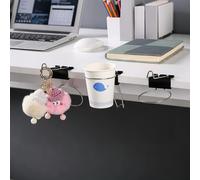 Clamp-On Desk Cup Holder with Hook and Pen Holder Office Organizer -4.33" L x 2.76" W
