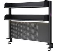 Clamp On Desk Organizer Shelf, Desk Extender Pegboard Workstation,Computer Desk Accessories for Office, Privacy Panel for Gaming Desk,Clamp-on 23.6/31.5/39.3in Desktop Shelving System, Black (Size :