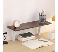 Clamp On Desk Organizer Shelf for Table Accessories Raised Desktop Organizer Elevated Workstation Accessory Platform(Walnut,60cm/23in)