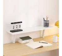 Clamp On Desk Organizer Shelf for Table Accessories Raised Desktop Organizer Elevated Workstation Accessory Platform(White,60cm/23in)
