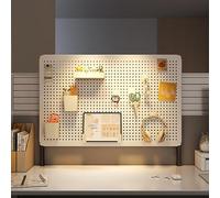 Clamp-on Desk Pegboard, Desk Mount, Desk Accessories, Metal Pegboard With Hooks, Desk Organizer For Office And Home, Office Privacy Panel, Bedroom,gaming(White,15.7x31.5in)