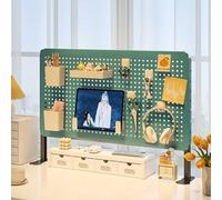 Clamp-On Desk Pegboard Kit 24in Floating Privacy Panel No Drill Office Versatile Partition for Home & Workspace Green Vertical Design Space-Saving Solution