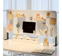 Clamp-On Desk Pegboard Organizer Privacy Panel - Versatile Storage Solution for Office and Home Workspaces