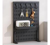 Clamp-on Desk Pegboard Privacy Panel, No-Drill Display for Office and Gaming, 30x40cm Desk Accessories, Black, Easy Installation for Home and Work