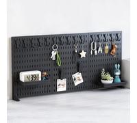 Clamp-on Desk Pegboard Privacy Panel, No-Drill Display for Office and Gaming, 30x40cm Desk Accessories, Black, Easy Installation for Home and Work