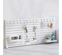 Clamp-On Desk Pegboard Privacy Panel No-Drill Office Display Desk Accessories for Gaming & Home (White 90x40cm/35 x15.7)