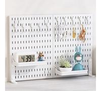 Clamp-On Desk Pegboard Privacy Panel No-Drill Office Divider Versatile Pegboard Display for Home & Gaming Desks 30x40cm (12x15.7 inches) - White